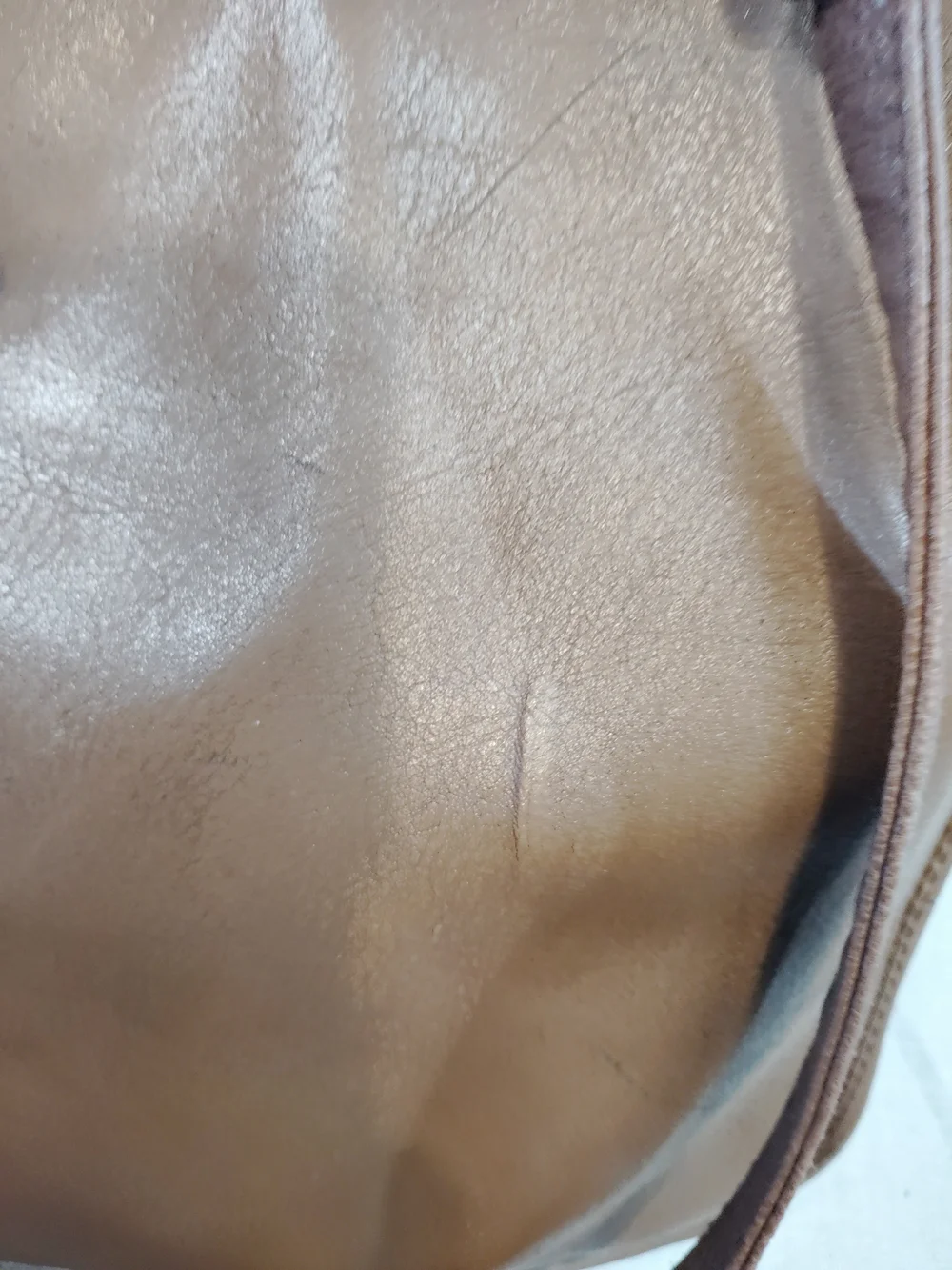 Genuine Leather Messenger/Crossbody Bag in Brown with Pouch/Wristlet Clutch